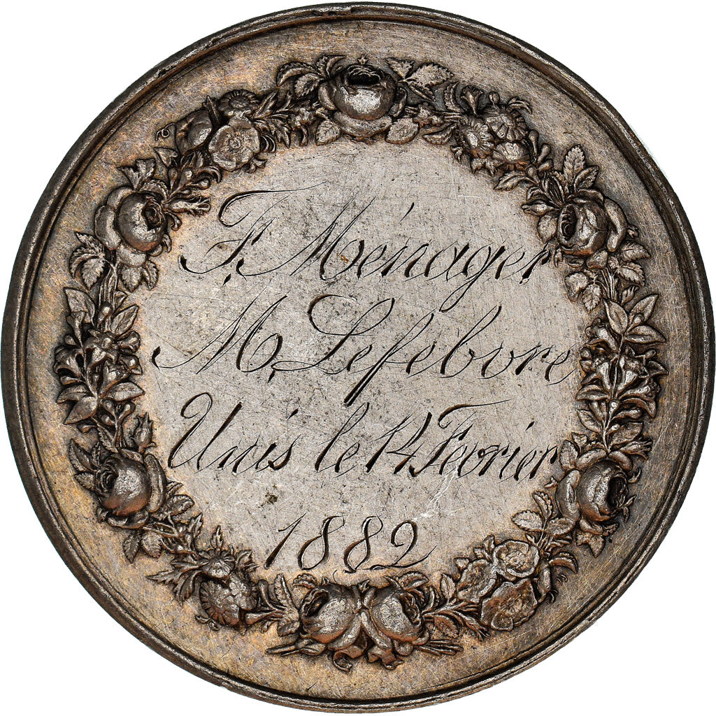 Frankrijk, Medaille, Noces, Mariage, Religion, Religions & beliefs, 1882, Petit