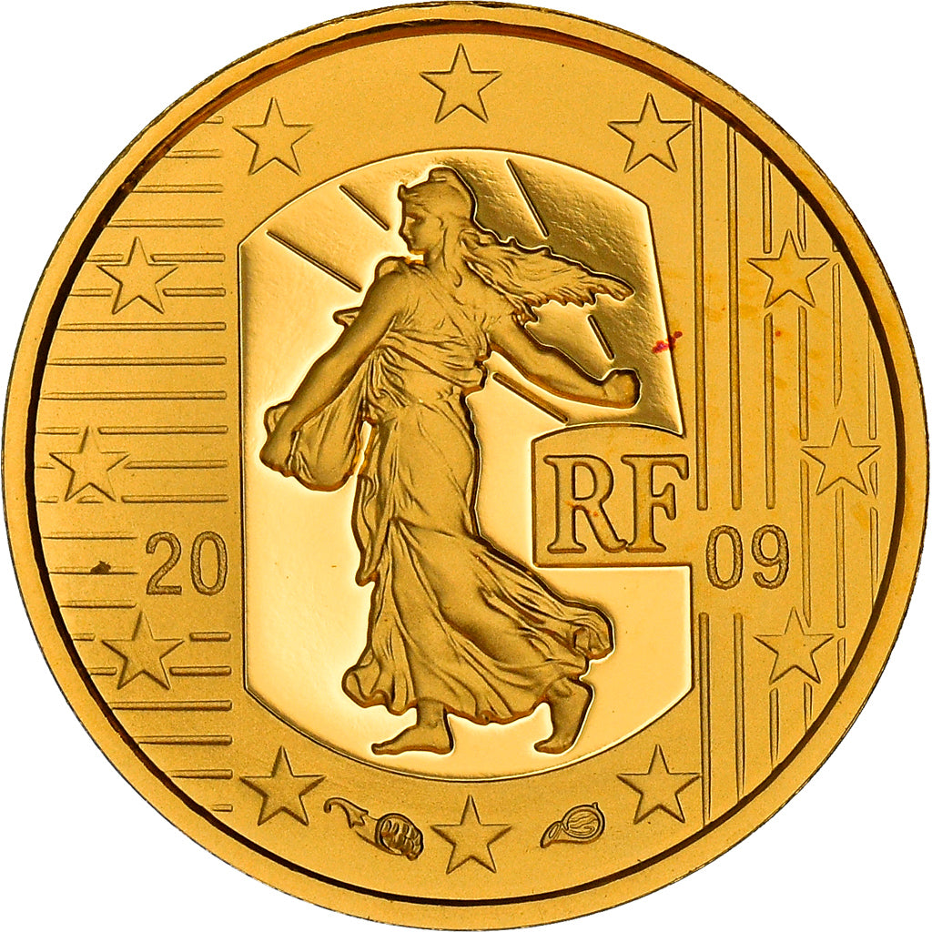 Francia, Semeuse, 5 Euro, 2009, Paris, BE, FDC, Oro, Gadoury:EU375, KM:1586