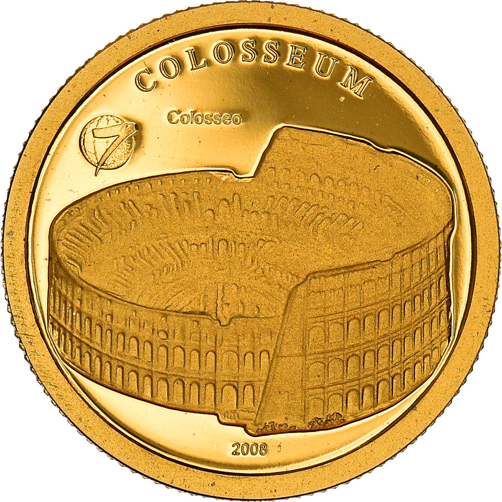 Coin, Mongolia, Colosseum, 1000 Togrog, 2008, MS(65-70), Gold