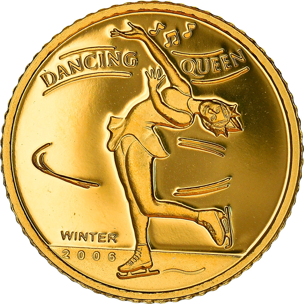 Moneta, Mongolia, patinage artistique, 1000 Tugrik, 2006, FDC, Oro, KM:New