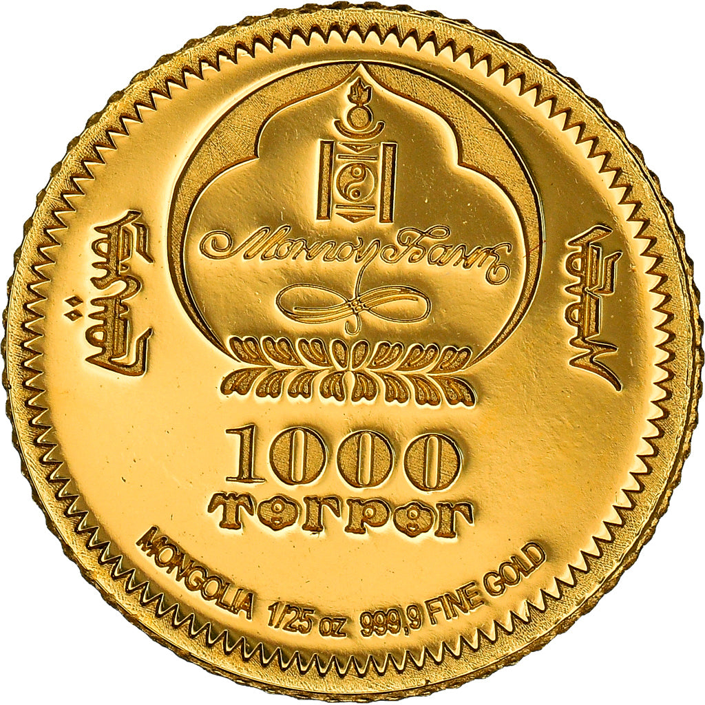 Moneta, Mongolia, patinage artistique, 1000 Tugrik, 2006, FDC, Oro, KM:New