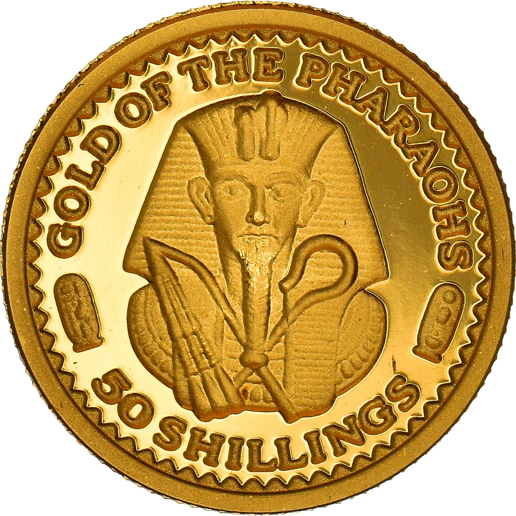 Coin, Somalia, Les Pharaons, 50 Shillings, 2002, MS(65-70), Gold, KM:161