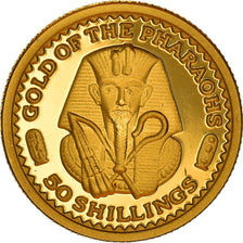 Coin, Somalia, Les Pharaons, 50 Shillings, 2002, MS(65-70), Gold, KM:161