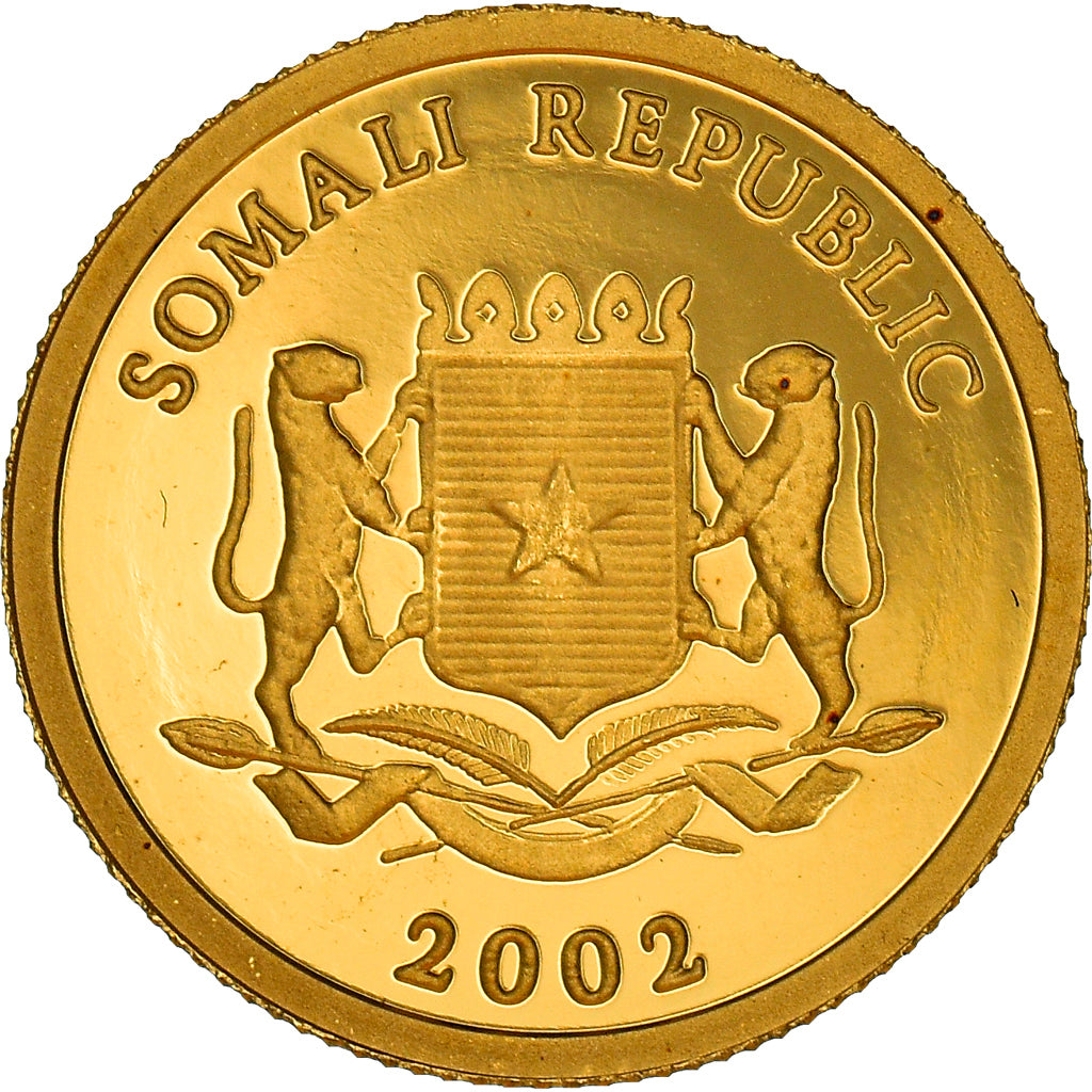 Coin, Somalia, Les Pharaons, 50 Shillings, 2002, MS(65-70), Gold, KM:161