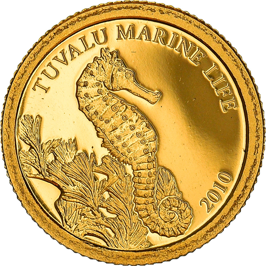 Coin, Tuvalu, Elizabeth II, L Hippocampe, Dollar, 2010, CIT, BE, MS(65-70)
