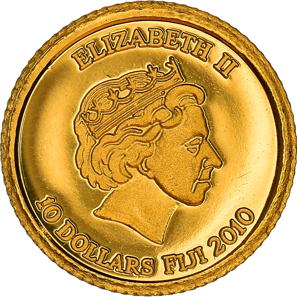 Monnaie, Fiji, Elizabeth II, Neptune, 10 Dollars, 2010, FDC, Or, KM:224