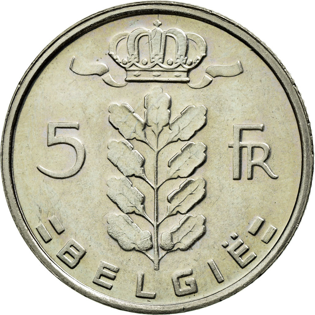Coin, Belgium, 5 Francs, 5 Frank, 1977, MS(63), Copper-nickel, KM:135.1