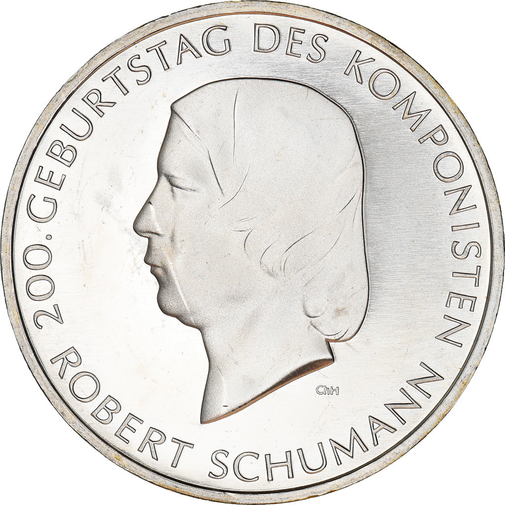 GERMANY - FEDERAL REPUBLIC, 10 Euro, Robert Schumann, 2010, Hamburg, MS(63)