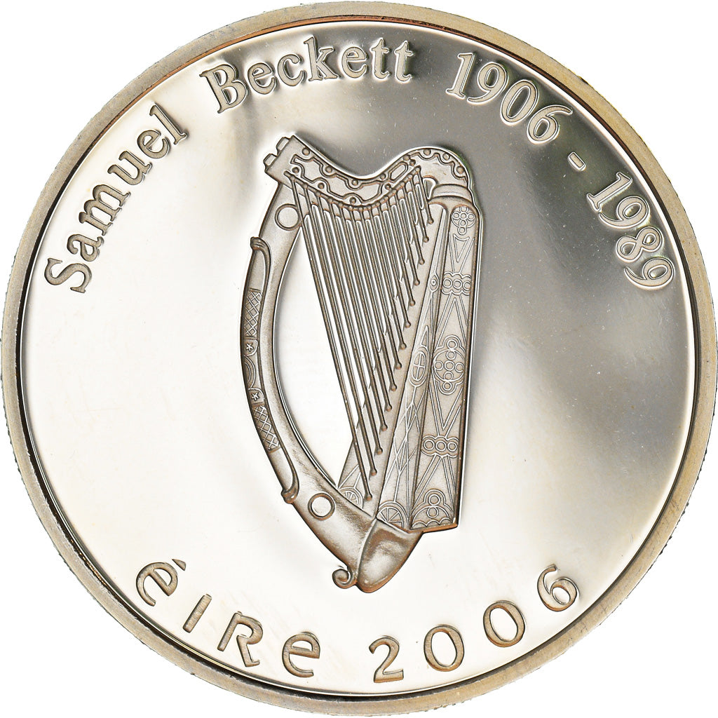 IRELAND REPUBLIC, 10 Euro, Samuel Beckett, 2006, B.H. Mayer, MS(65-70), Silver