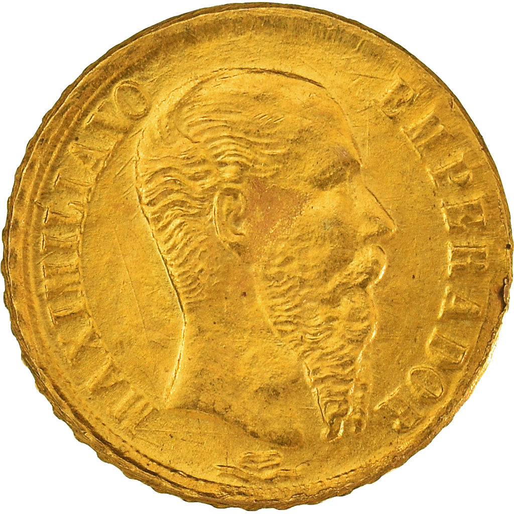 Coin, Mexico, Maximilian, Peso, 1865, Restrike, MS(65-70), Gold