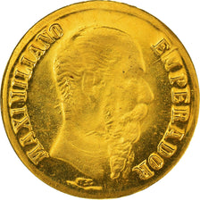 Moneta, Messico, Maximilian, Peso, 1865, Restrike, FDC, Oro