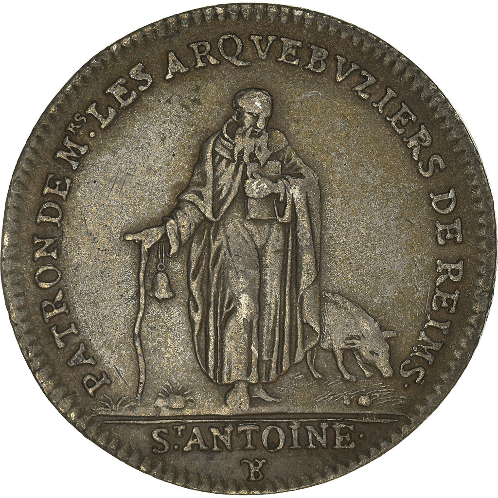 France, Jeton, Tir et Arquebuse, Reims, History, 1707, TTB+, Etain