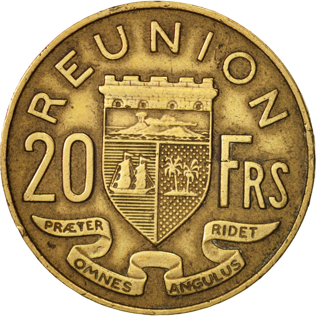 Réunion, 20 Francs, 1960, EF(40-45), Aluminum-Bronze, KM:11, Lecompte:89