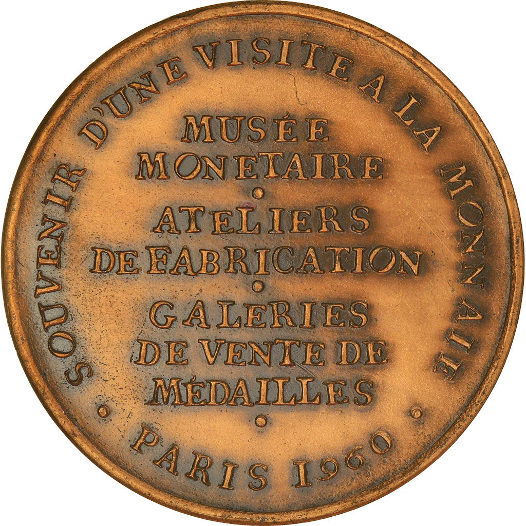 Francia, medalla, Souvenir d'une visite à la Monnaie, Paris, 1960, SC, Bronce