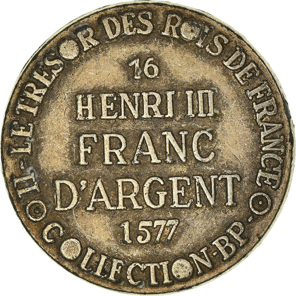 France, Jeton, Collection BP, Franc d'Argent Henri III, History, SUP, Cuivre