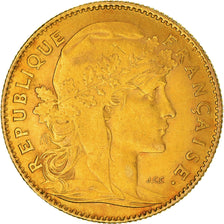 Moeda, França, Marianne, 10 Francs, 1910, Paris, EF(40-45), Dourado, KM:846