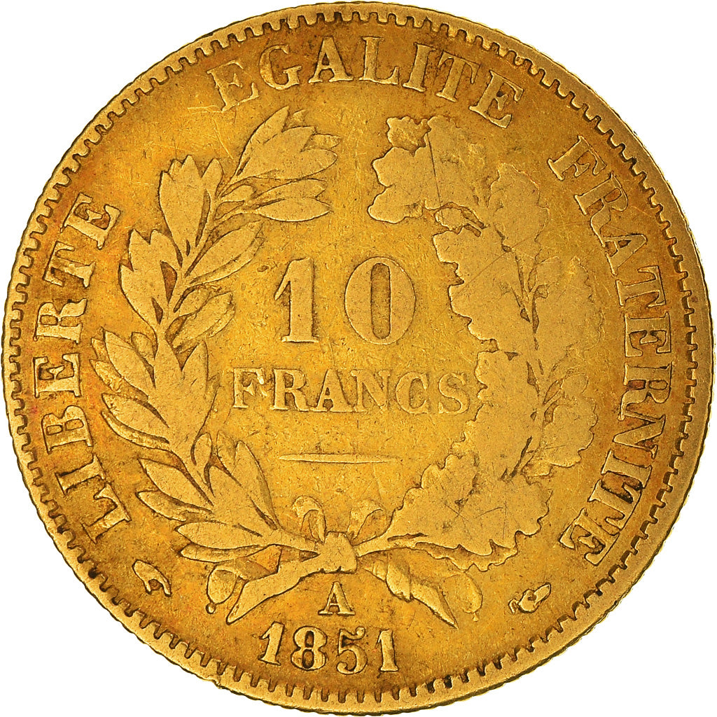 Münze, Frankreich, Cérès, 10 Francs, 1851, Paris, S, Gold, Gadoury:1012