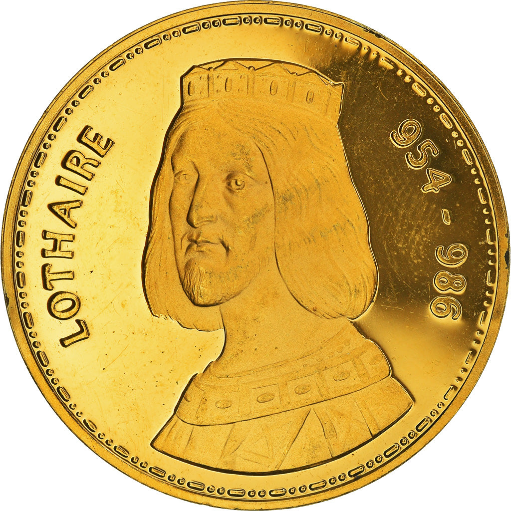 França, Medal, Les Rois de France, Lothaire, História, AU(55-58), Vermeil