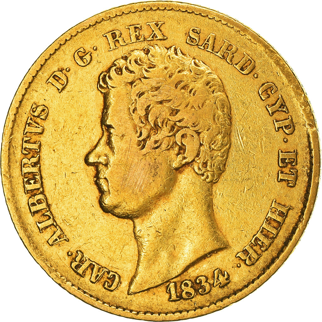 Monnaie, États italiens, SARDINIA, Carlo Alberto, 20 Lire, 1834, Genoa, TTB