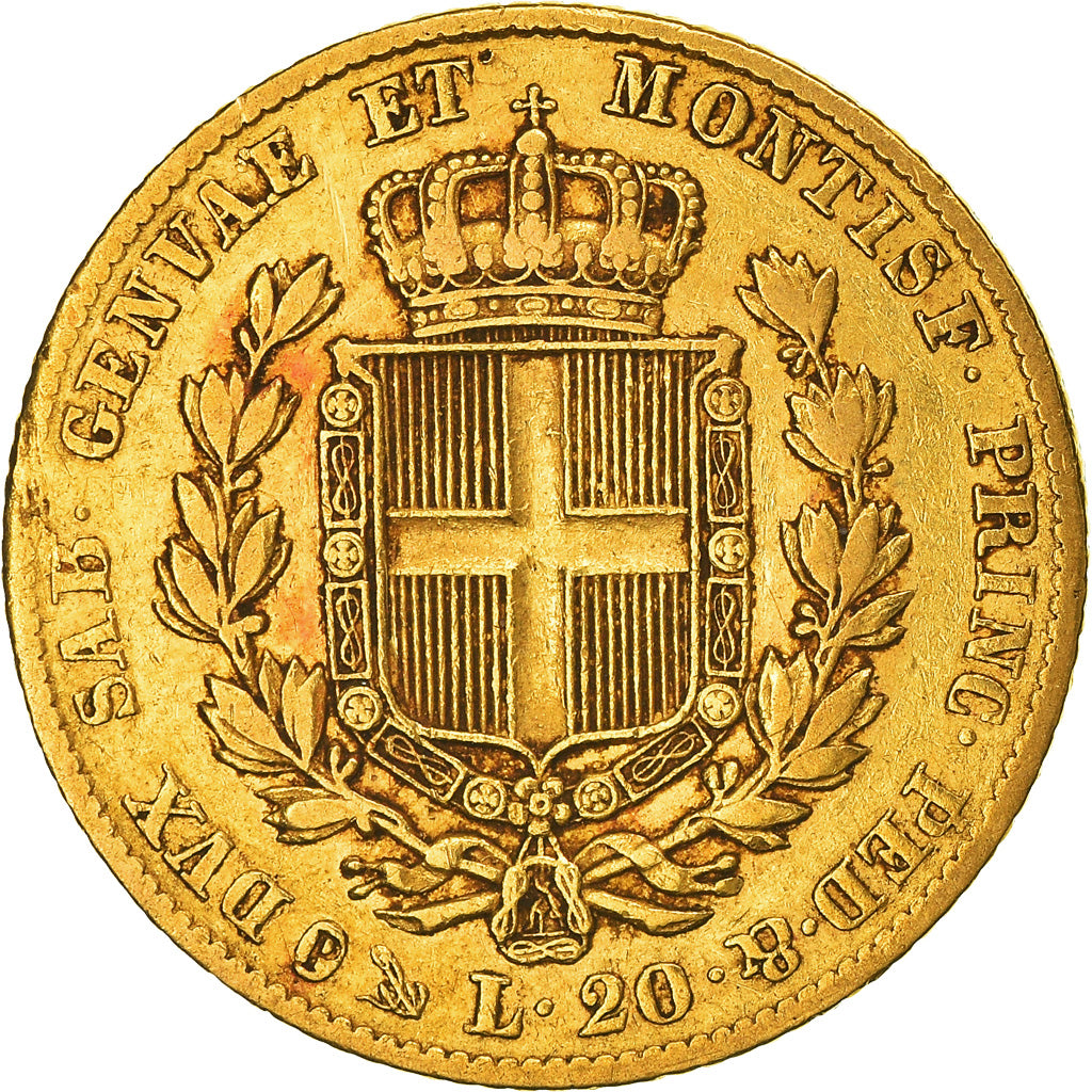 Monnaie, États italiens, SARDINIA, Carlo Alberto, 20 Lire, 1834, Genoa, TTB