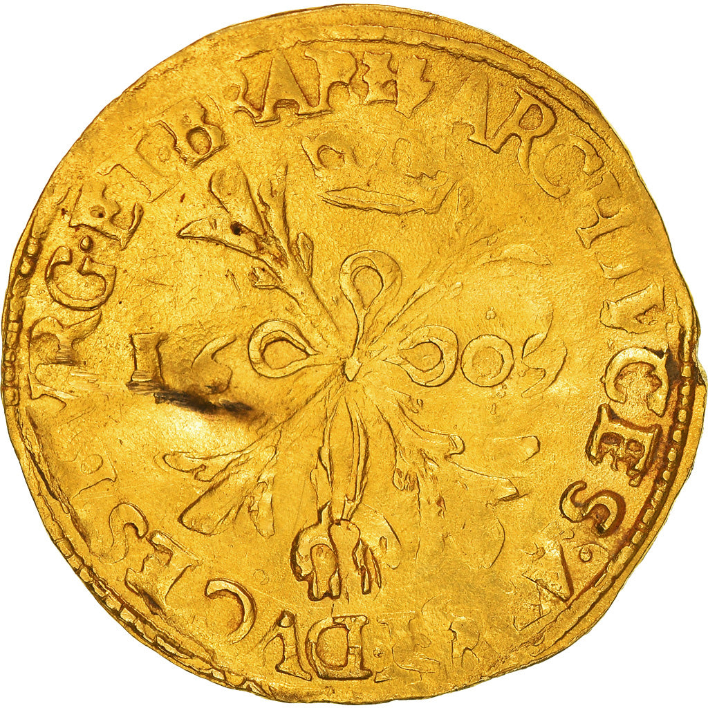 Coin, Spanish Netherlands, 2 Albertin, 4/3 Ducat, 1609, Antwerp, EF(40-45), Gold