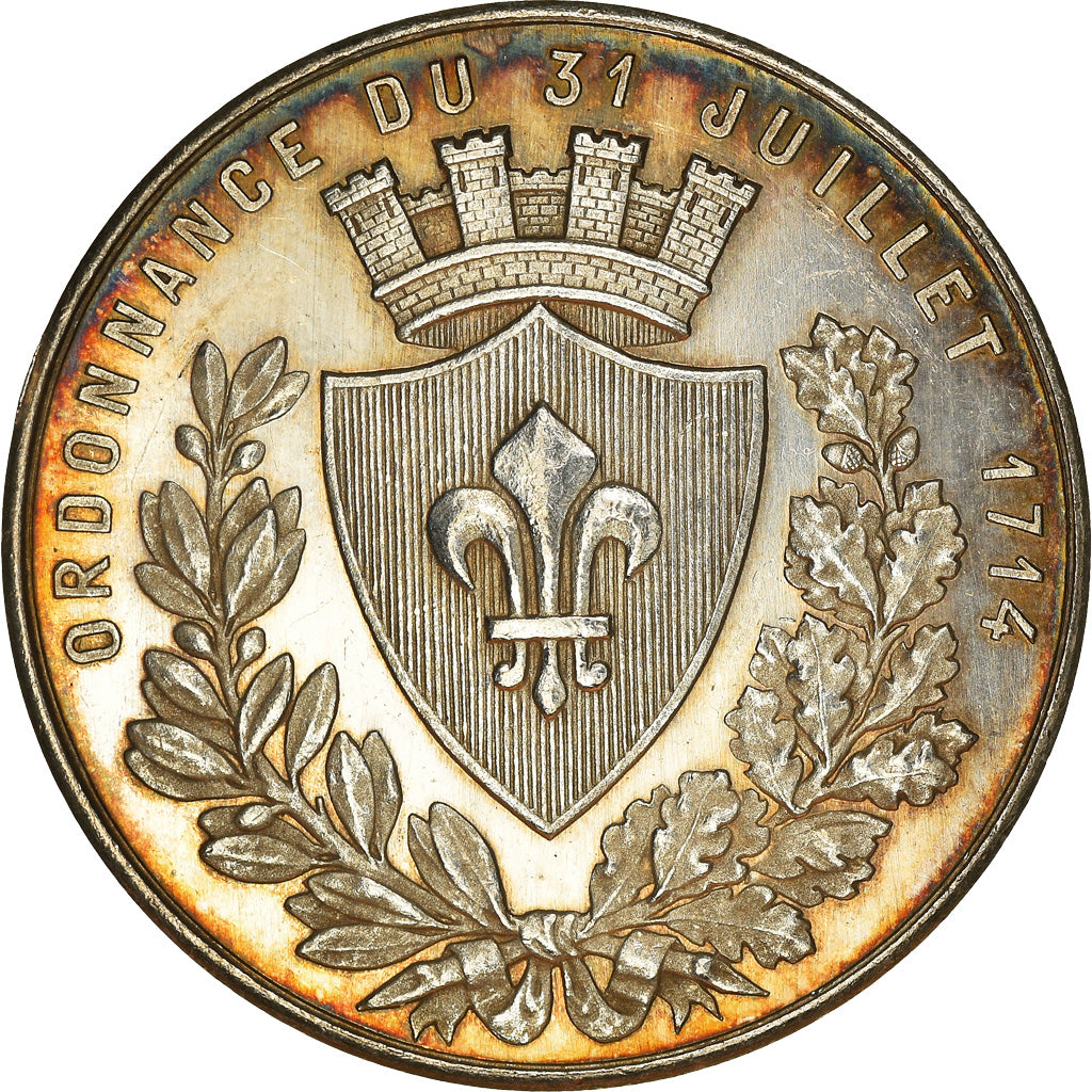 France, Medal, Chambre de Commerce de Lille, Borrel.A, MS(60-62), Silver