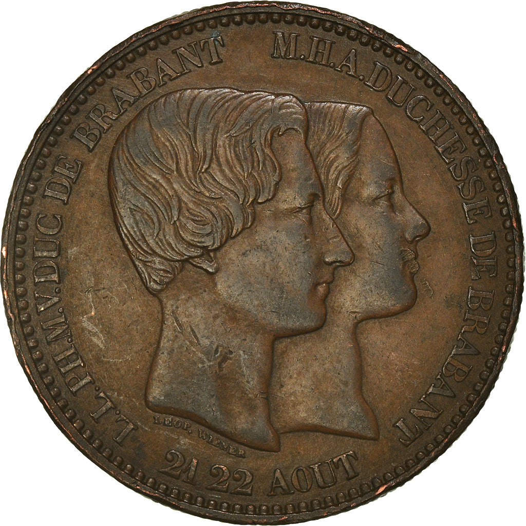 Belgium, Medal, Léopold Ier, Mariage du Duc de Brabant, 1853, Wiener
