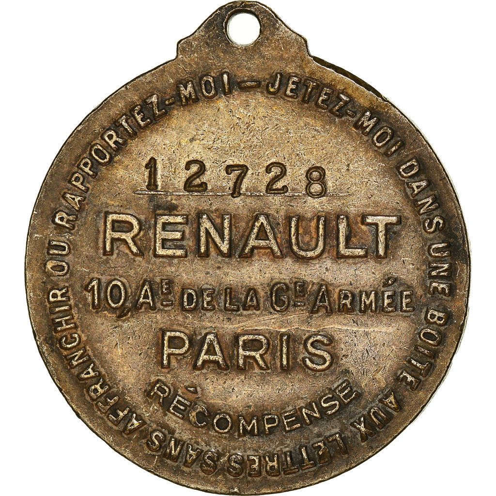 Frankreich, Medaille, Renault, Arc de Triomphe, Paris, Automobile, SS+, Silvered