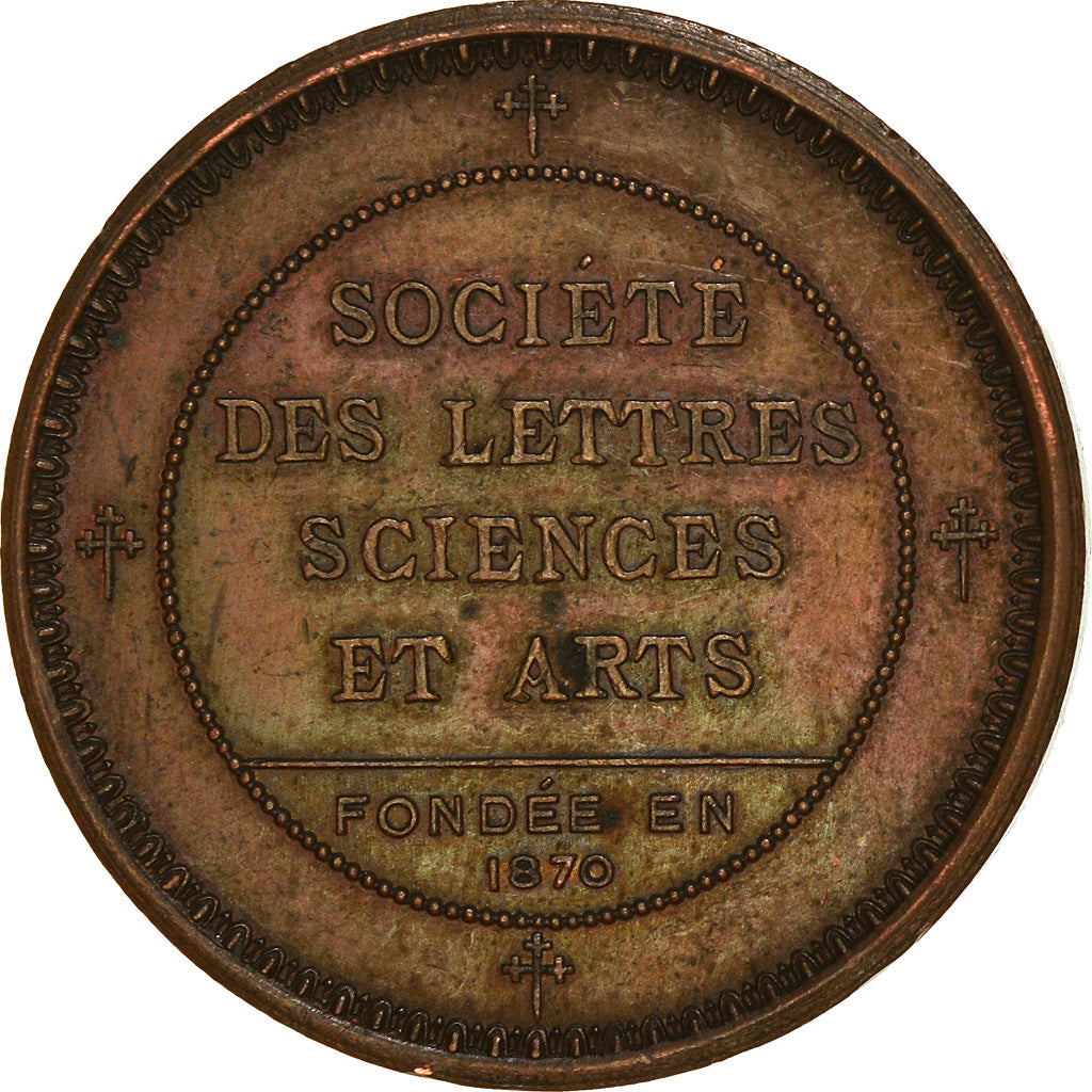 France, Token, Société des Lettres Sciences et Arts, Bar-le-Duc, 1870