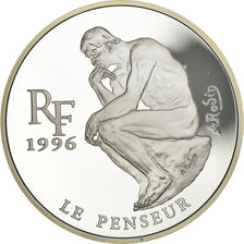 Monnaie, France, Le Penseur de Rodin, 10 Francs-1.5 Euro, 1996, Proof, FDC