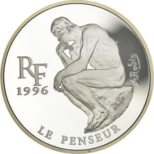 Munten, Frankrijk, Le Penseur de Rodin, 10 Francs-1.5 Euro, 1996, Proof, FDC