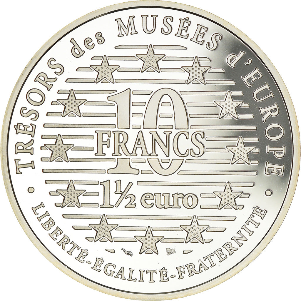 Monnaie, France, Le Penseur de Rodin, 10 Francs-1.5 Euro, 1996, Proof, FDC