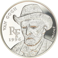 Coin, France, Vincent Van Gogh, 10 Francs-1.5 Euro, 1996, MS(65-70), Silver
