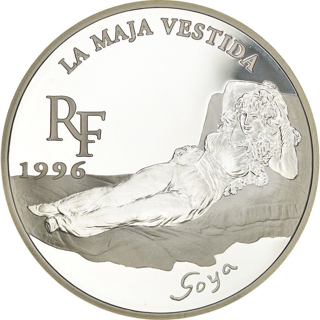 Münze, Frankreich, La Maja vestida, 10 Francs-1.5 Euro, 1996, STGL, Silber