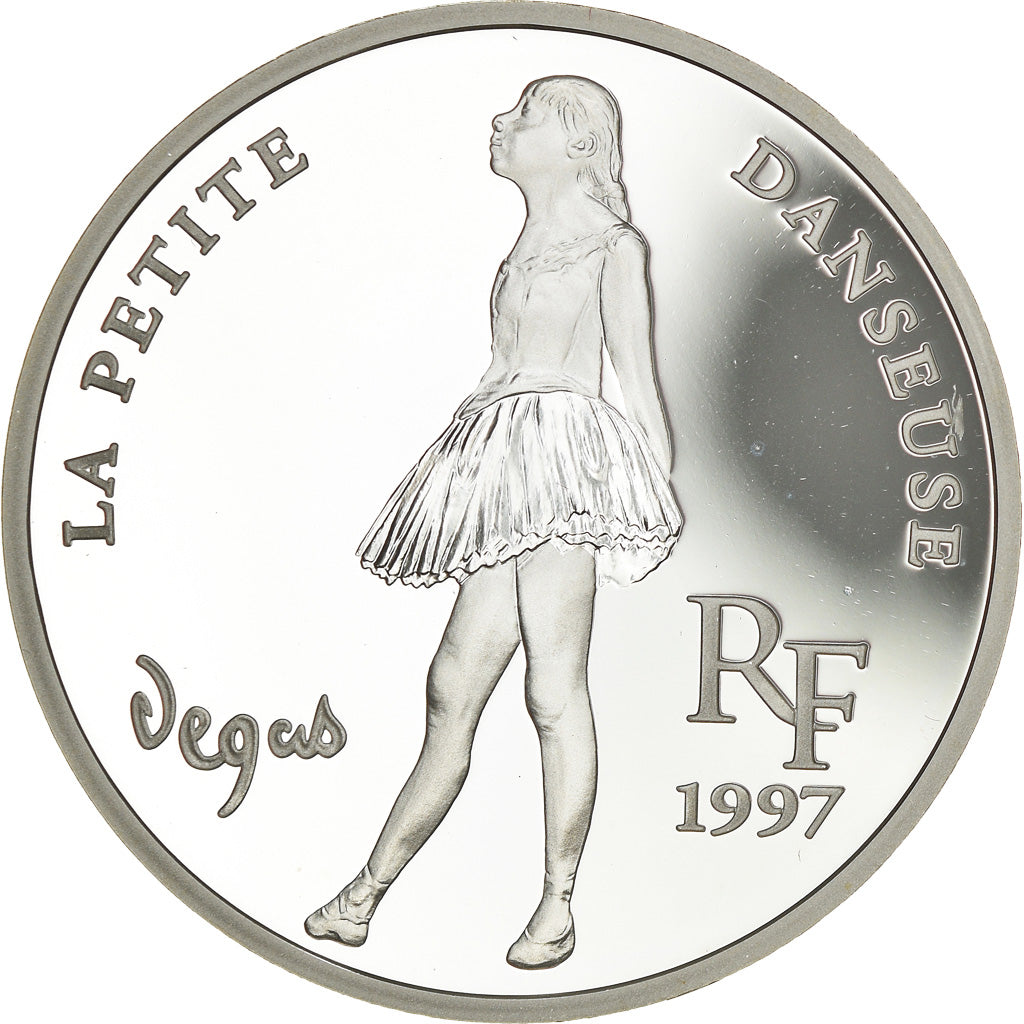 Coin, France, La petite Danseuse, 10 Francs-1.5 Euro, 1997, MS(65-70), Silver