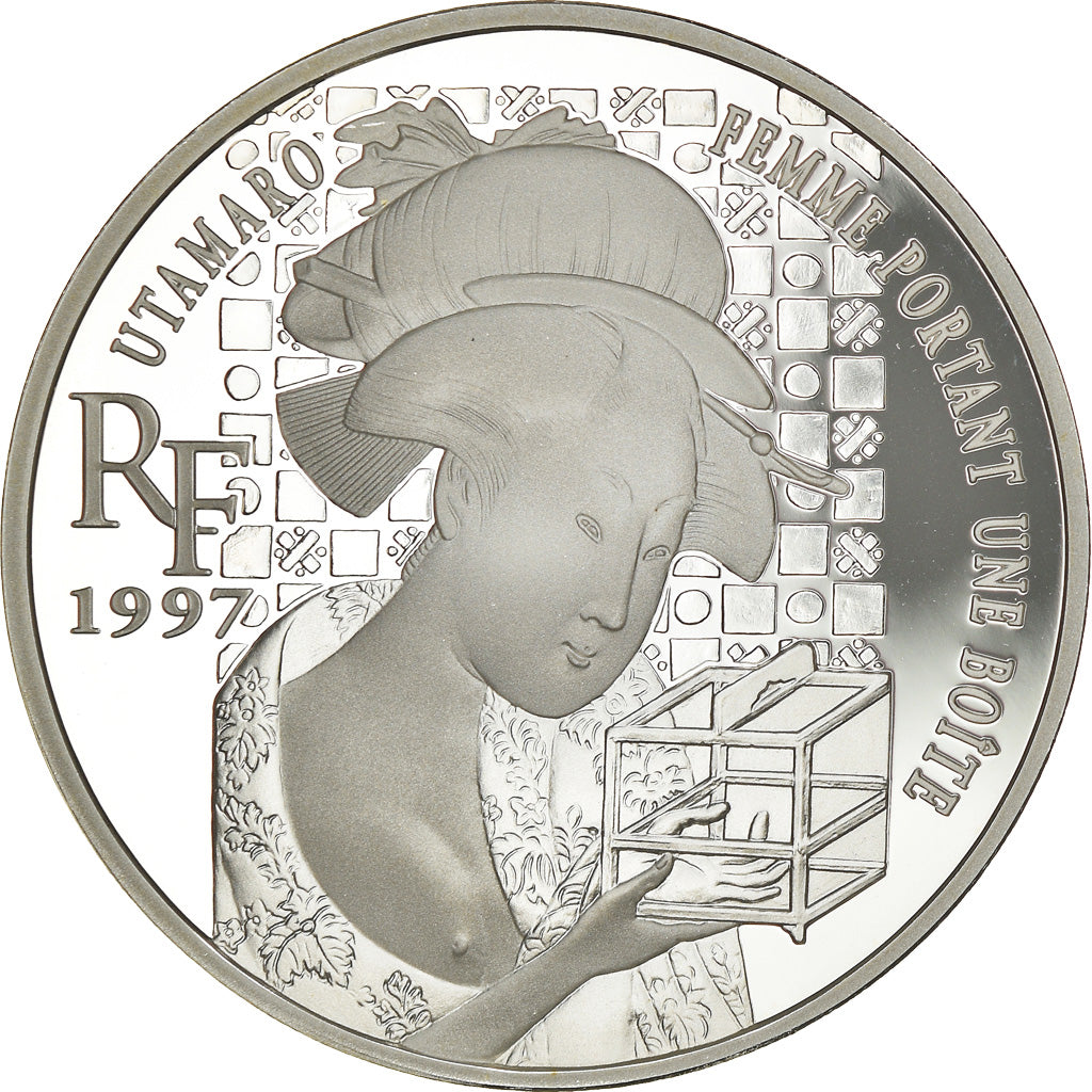 Monnaie, France, Utamaro, 10 Francs-1.5 Euro, 1997, FDC, Argent