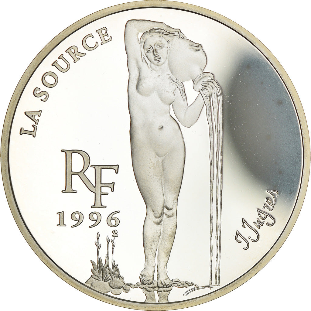 Coin, France, Ingres - La Source, 10 Francs-1.5 Euro, 1996, MS(65-70), Silver