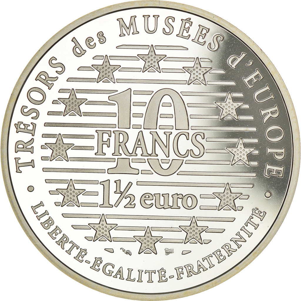Coin, France, Ingres - La Source, 10 Francs-1.5 Euro, 1996, MS(65-70), Silver