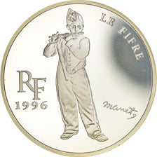 Coin, France, Manet - Le Fifre, 10 Francs-1.5 Euro, 1996, MS(65-70), Silver