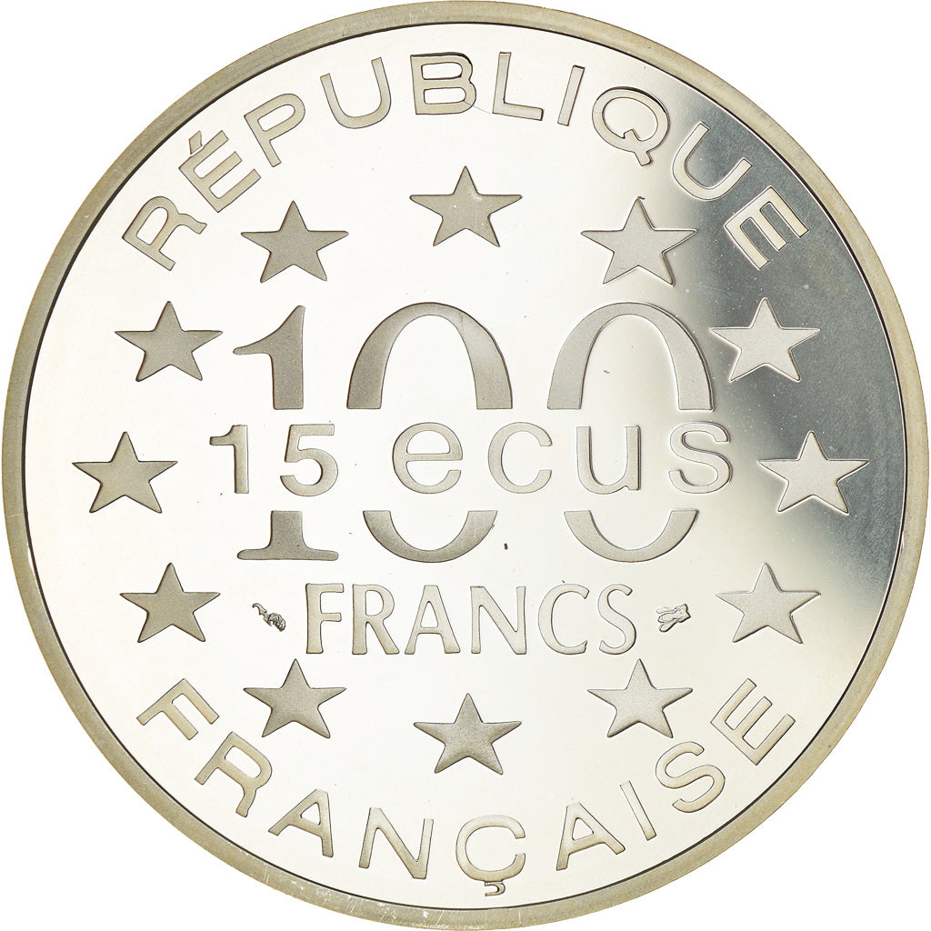 Coin, France, Parthénon, 100 Francs-15 Ecus, 1995, Proof, MS(65-70), Silver