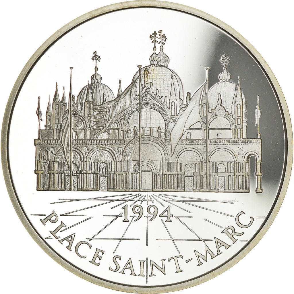 Coin, France, Place Saint-Marc, 100 Francs-15 Ecus, 1994, MS(65-70), Silver