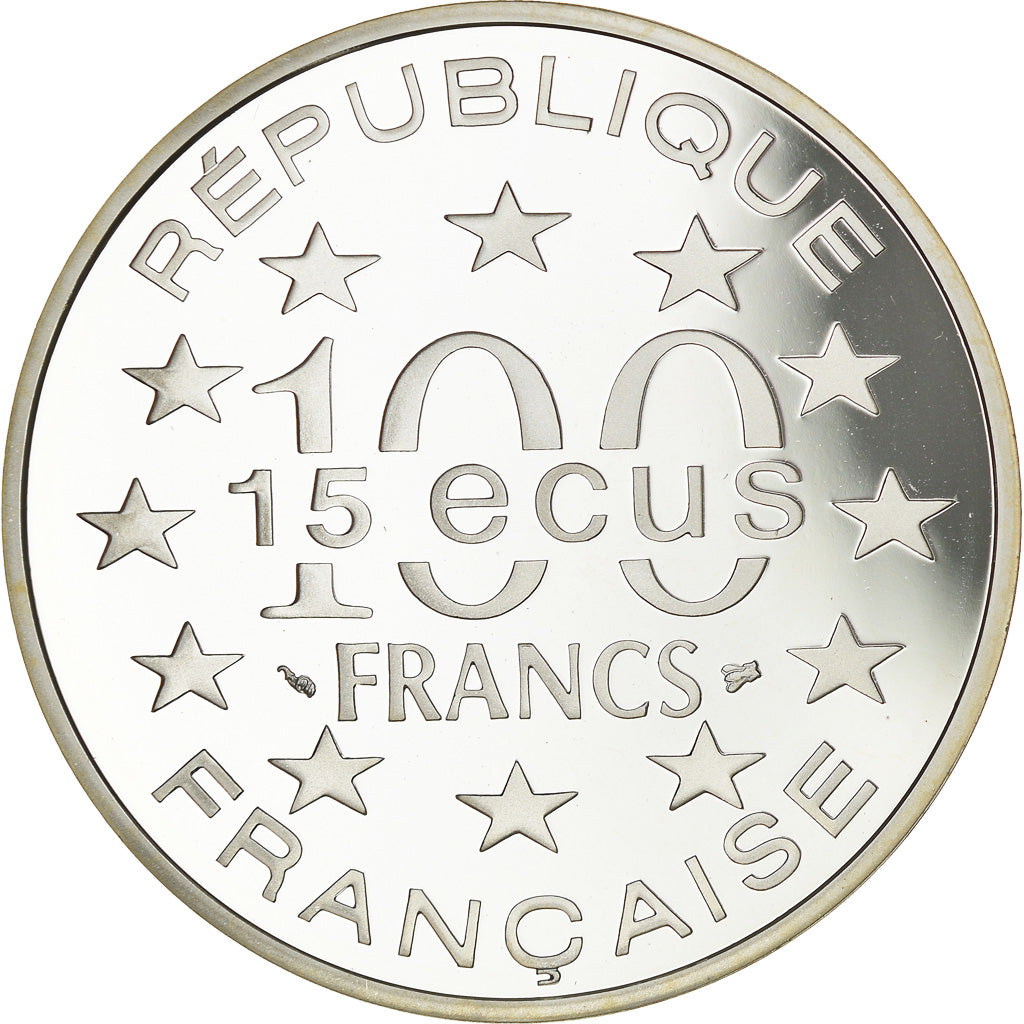 Coin, France, Place Saint-Marc, 100 Francs-15 Ecus, 1994, MS(65-70), Silver
