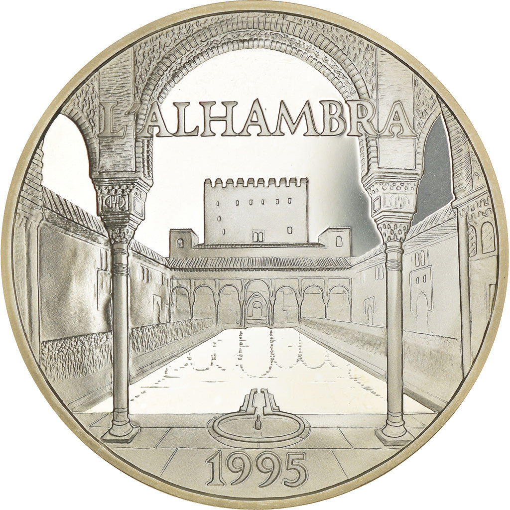 Moneda, Francia, L'Alhambra, 100 Francs-15 Ecus, 1995, BE, FDC, Plata, KM:1112