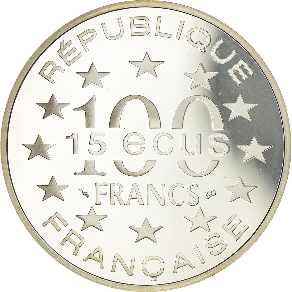 Moneda, Francia, L'Alhambra, 100 Francs-15 Ecus, 1995, BE, FDC, Plata, KM:1112
