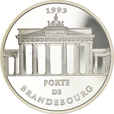 Moneda, Francia, Porte de Brandebourg, 100 Francs-15 Ecus, 1993, BE, FDC, Plata