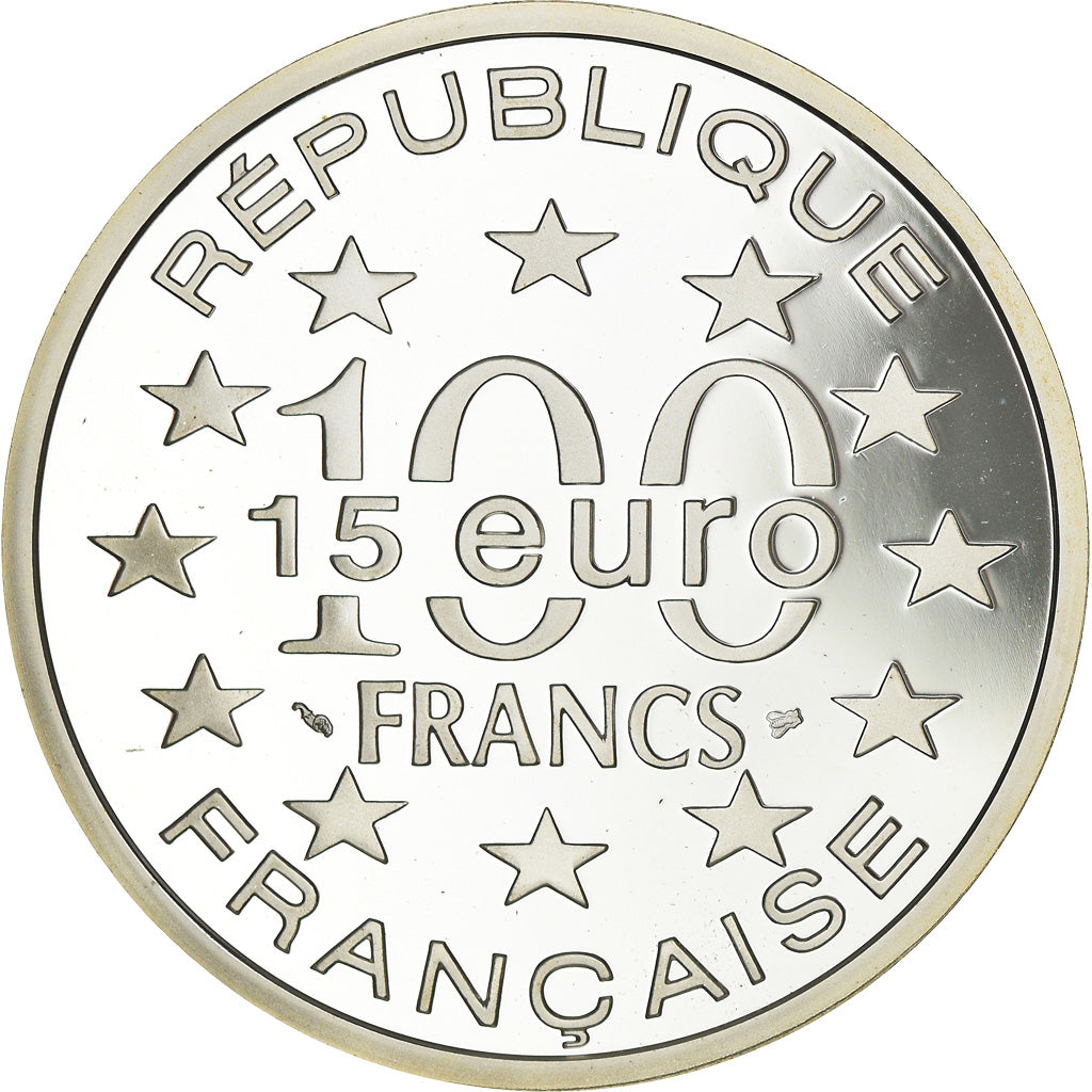 Moeda, França, Rock of Cashel, Irlande, 100 Francs-15 Euro, 1997, Paris, BE