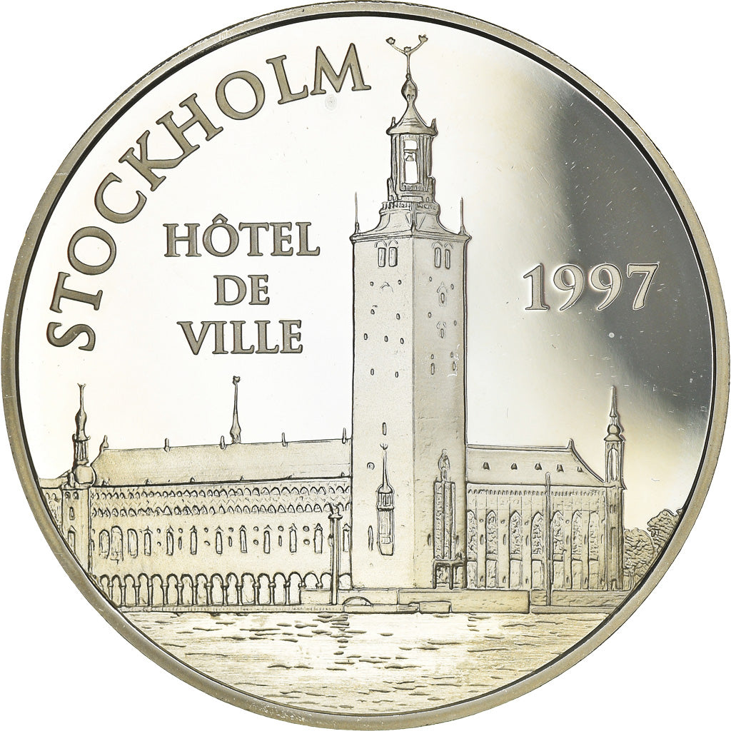 Coin, France, Hôtel de Ville de Stockholm, 100 Francs-15 Euro, 1997, Paris, BE