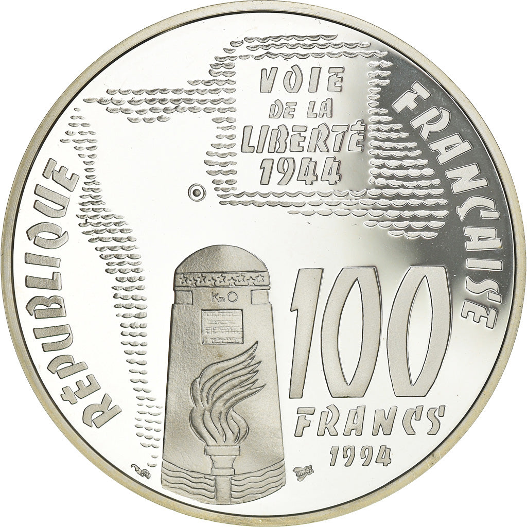 Moneta, Francia, Sainte-Mère-Eglise, 100 Francs, 1994, FDC, Argento, KM:1043