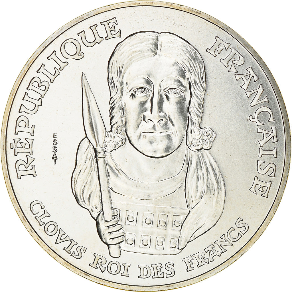 Coin, France, Clovis, 100 Francs, 1996, ESSAI, MS(65-70), Silver