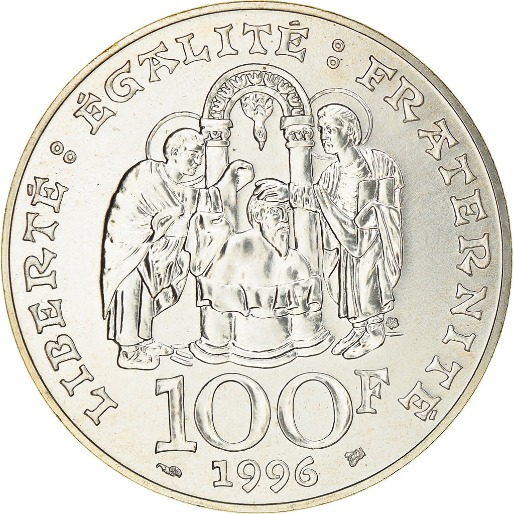 Coin, France, Clovis, 100 Francs, 1996, ESSAI, MS(65-70), Silver